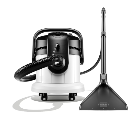 Aspiratoare - Aspirator cu spalare prin injectie-extractie Karcher SE 4, 1000 W, rezervor apa curata/murdara 4/4 l, duza injectie-extractie covoare, duze aspirare umeda si uscata, detergent 100 ml, 1.081-150.0, Alb