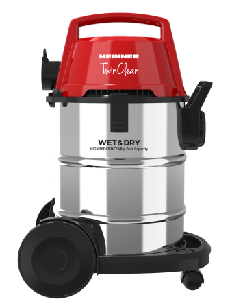Aspiratoare - Aspirator multifunctional umed & uscat Heinner TwinClean HVC-MWD1400RD, 1400 W, 21 l capacitate, 6 l sac textil, functie suflare, filtru Hepa, perie aspirare uscata, perie aspirare umeda, perie spatii