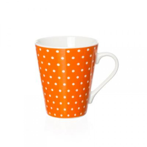 Cafea si ceai - 122573C  Cana orange V cu buline