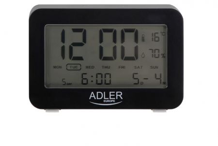 Ceas cu alarma pe baterii Adler, negru [1]