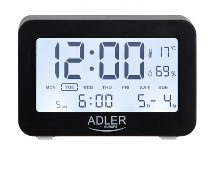 Ceas cu alarma pe baterii Adler, negru [2]