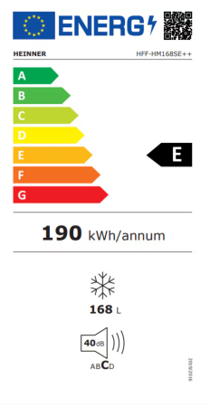 Congelator Heinner HFF-HM168SE++, 168 l, Control mecanic, 5 sertare, H 142.6 cm, Clasa E, Argintiu [2]