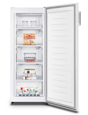 Congelator Heinner HFF-HS165E++, 165 l, Control mecanic cu termostat ajustabil, 5 compartimente - 4 sertare + 1 compartiment cu usa, H 143.4 cm, Clasa E, Alb [1]