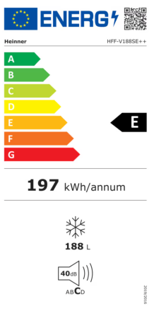 Congelator Heinner HFF-V188SE++, 188 l, 6 sertare, Clasa E, Control mecanic, H 145.5 cm, Argintiu [2]