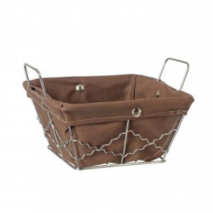 Accesorii pentru servit - 118780D  Cosulet metal+textil taupe