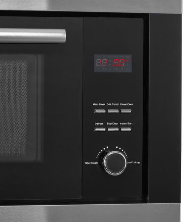 Cuptor cu microunde incorporabil Heinner HMW-23BIXBK, 23 L, 800 W, Grill, Digital, Negru/ Inox [3]