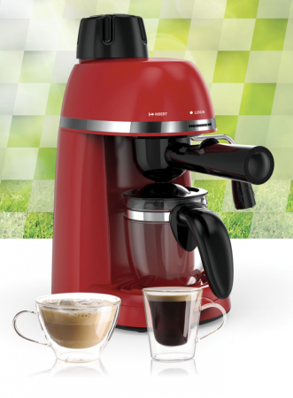 Espressor manual Heinner Kopy 350RD HEM-350RD, 800W, 3.5 bar, capacitate rezervor 0.24l, optiuni preparare: espresso si cappuccino, Rosu [3]