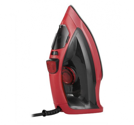 Fier de calcat - Fier de calcat MS5031 cu talpa ceramica 3000W calcare orizontala, calcare verticala, 5 functii, 4 sisteme smart, rosu-negru