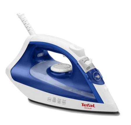 Fier de calcat - Fier de calcat Tefal Virtuo FV1711E0, 1800W, jet de abur 80 g/ min, abur variabil 0-24 g/ min, rezervor apa 200 ml, functie anticalcar, sistem antipicurare, albastru