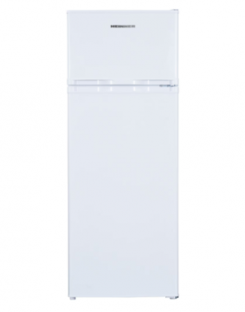 Electrocasnice Mari - Frigider cu doua usi Heinner HF-H2206E++, 206 l, Clasa E, lumina LED, 3 rafturi de sticla, H 143 cm, Alb