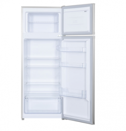 Frigider cu doua usi Heinner HF-H2206SE++, 206 l, Clasa E, lumina LED, 3 rafturi de sticla, H 143 cm, Argintiu [1]