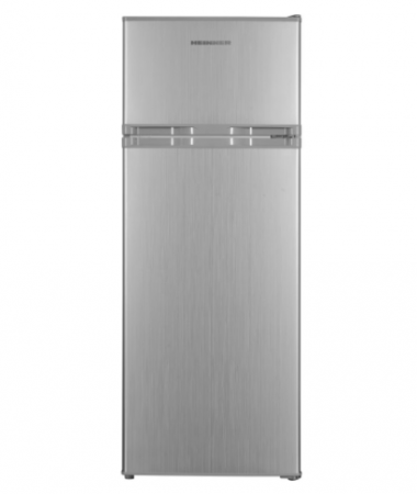 Aparate frigorifice - Frigider cu doua usi Heinner HF-H2206SE++, 206 l, Clasa E, lumina LED, 3 rafturi de sticla, H 143 cm, Argintiu