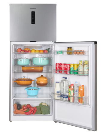 Frigider cu doua usi Heinner HF-HM415NFSE++, 415 l, Full No Frost, Clasa E, Compresor Dual Inverter, Display, Blocare Acces copii, H 178 cm, Argintiu [5]