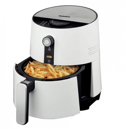 Friteuza cu aer cald Heinner AirFryer HAF-1300WH, gatire fara ulei, 1300 W, capacitate vas 3.6l, capacitate cos 2.6L , termostat reglabil 0-200˚C, timer 30 min, Alb [2]