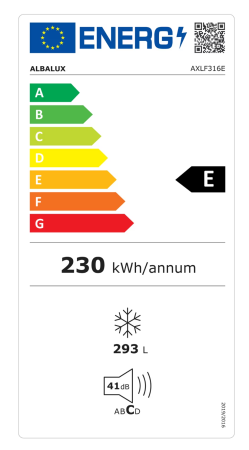 Lada Frigorifica Albalux AXLF316E, 293 L, Dubla furnctionare frigider/congelator, Clasa energetica E, Orificiu drenaj Alb [2]
