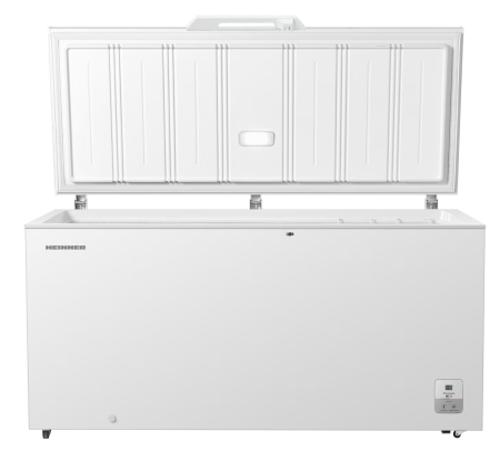 Lada frigorifica Heinner HCF-HS500EE++, 500 l , Clasa E, Compresor inverter, Control electronic, Display, Lumina LED, Maner extern cu incuietoare, 2 cosuri, Alb [1]