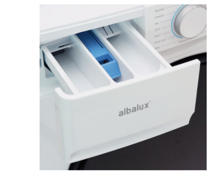 Masina de spalat rufe Albalux AXGIW1471, 7 kg, 1400 Rotatii, Motor Inverter, Clasa energetica B, 16 Programe, Functie Hygiene Pro, Termostat reglabil, Spalare cu aburi, Alb/Negru [2]