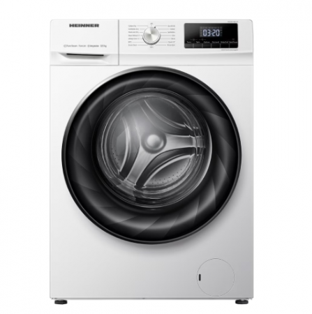 Electrocasnice Mari - Masina de spalat rufe cu uscator Heinner HWDM-H8514A, Spalare 8 kg, Uscare 5 kg, 1400 RPM, Clasa A, Motor inverter Display LED, Blocare acces copii, Alb
