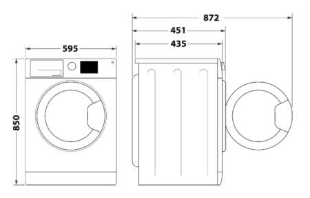 Masina de spalat rufe Slim Whirlpool WRSB7259DEU, 7 kg, 1200 rpm, Clasa B, Motor Inverter, Display Big digital, Negru [6]