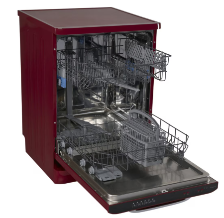 Masina de spalat vase Fram FDW-VRR606BDE++, 12 seturi, 6 programe, Clasa E, Display LED, Pornire intarziata, Aquastop, 60 cm, Visiniu [5]