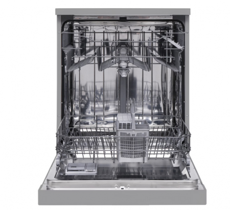 Masina de spalat vase Heinner HDW-FS6062DSE++, 12 seturi, 6 programe, Clasa E, Aquastop, Pornire programata, 60 cm, Argintiu [1]