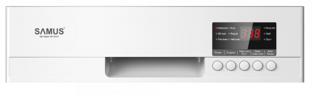 Masina de spalat vase Samus SDW459.5, 9 Seturi, 5 Programe, Clasa de energie E, Latime 45 cm, Mini-display, Alb [1]