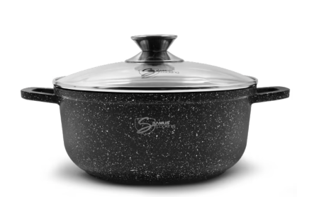 Ustensile de bucatarie - Oala cu capac din aluminiu turnat Samus, 22x10 cm, 3.2L - TOL22-OC, Toledo Line