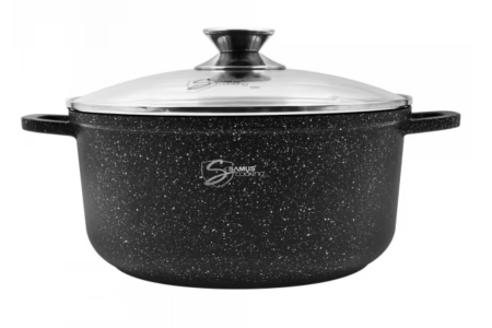 Ustensile de bucatarie - Oala cu capac Samus TOL24-OC TOLEDO LINE, 4.5 L, 24 x 11.5 cm, Aluminiu turnat, Negru