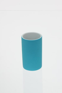 Accesorii pentru chiuveta - 105594  Pahar ceramic cauciucat turcoaz