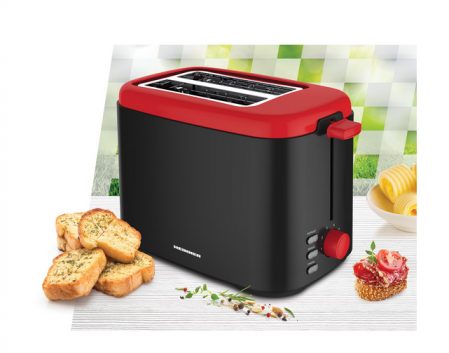 Prajitor de paine Heinner Wassay 800 HTP-800BKR, 800W, 7 niveluri de rumenire, Negru/Rosu [1]