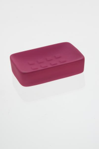 Accesorii pentru chiuveta - 105601  Sapuniera ceramica cauciucata roz