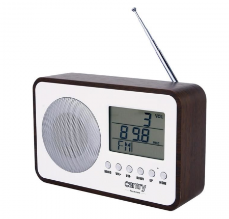 CR1153, Radio digital Camry, ceas, termometru, alarma, lcd, calendar, alb [0]