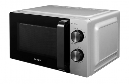 Cuptor microunde - Cuptor cu microunde Samus SMC-20MS1, 20 l, Putere 700W, 6 Nivele Putere, Timer 30 minute, Argintiu