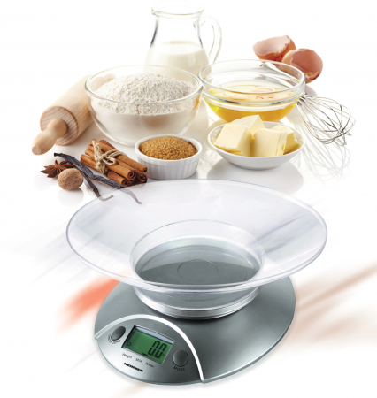 Cantar de bucatarie cu Bol Heinner HKS-5SL, 5 Kg, Tara, functie cantarire lichide, 1 g, display lcd, Argintiu [2]