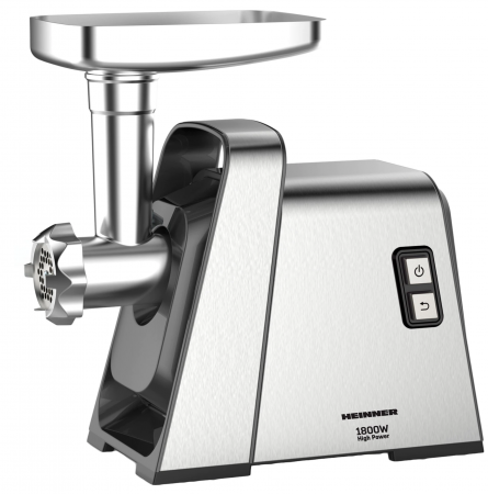Masina de tocat - Masina de tocat Heinner HighPro 1800 MG-Y1800X, 180W, functie reverse, 3 site de taiere, accesoriu de rosii si carnati, Argintiu