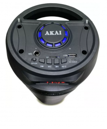 Boxa portabila activa Akai ABTS-530 Bluetooth USB 5W micro SD card slot intrare microfon lumini difuzor Negru ABTS-530 [2]