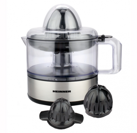 Storcator fructe - Storcator de citrice Heinner Limme C300SS, 30W, 500ml, 2 conuri, filtru dublu, decoratii inox