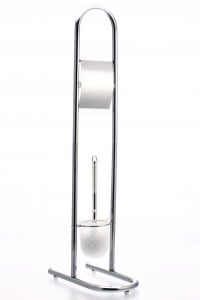 Accesorii pentru toaleta - 664737134  Suport hartie igienica + perie WC, Inox
