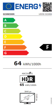 Televizor Smart SCHNEIDER Ultra HD 4K 50SC690K de 127 cm, Sistem VIDAA OS, Wi-Fi, Netflix, YouTube, Prime Video, Disney Plus, Audio Dolby, Mod Hotel, Negru, Clasa F [5]