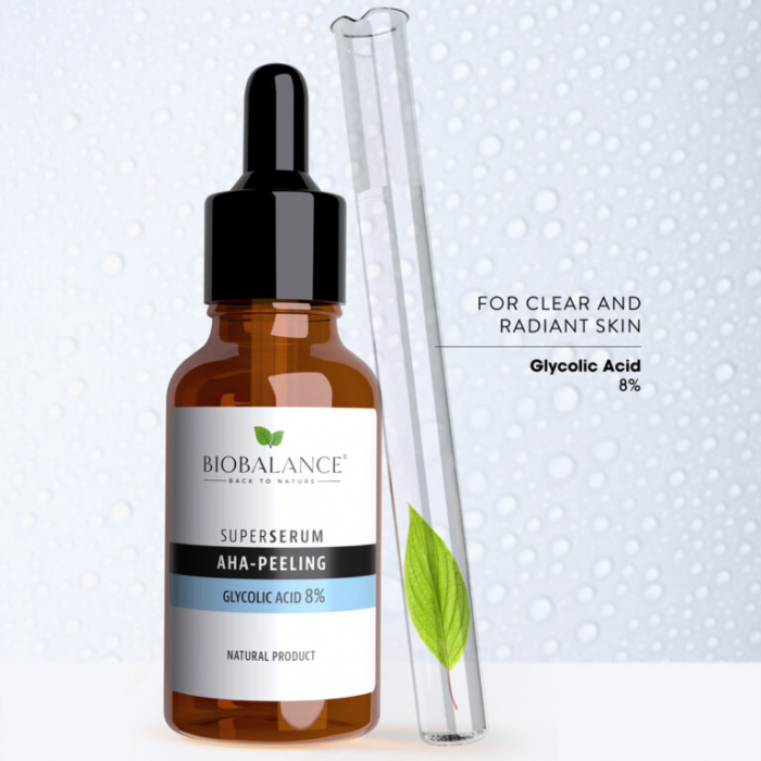 Super Serum AHA-Peeling cu Acid Glicolic 8%, regenerant si iluminator, 30ml Bio Balance [6]