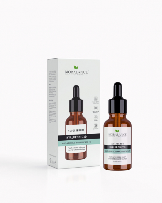 Super Serum Hyaluronic 3D cu Acid Hialuronic Multi-Molecular 1%, regenerant si antirid, 30ml Bio Balance [9]