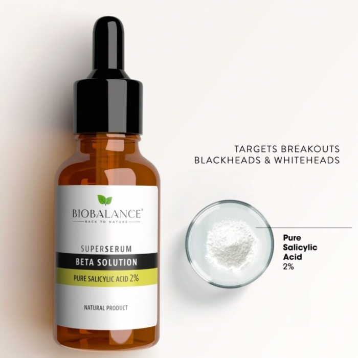 Super Serum BETA Solution cu Acid Salicilic Pur 2%, antiinflamator si antiacneic, 30ml Bio Balance [4]