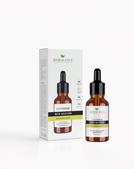 Super Serum BETA Solution cu Acid Salicilic Pur 2%, antiinflamator si antiacneic, 30ml Bio Balance [9]