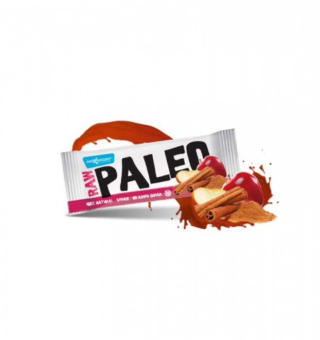 Baton proteic cu mar si scortisoara RAW PALEO - 50g Max Sport [2]