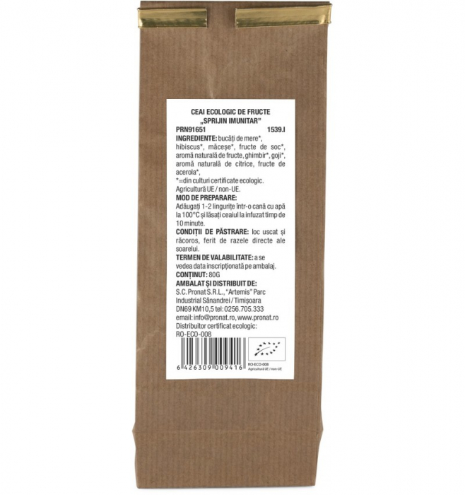 Ceai de fructe BIO Sprijin Imunitar - 80gr Pronat [2]