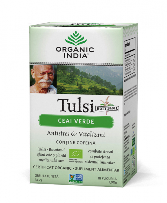 Ceai Tulsi Ceai Verde 18 dz Organic India [2]