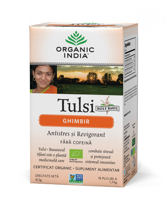 Ceai Tulsi Ghimbir 18 dz Organic India [3]