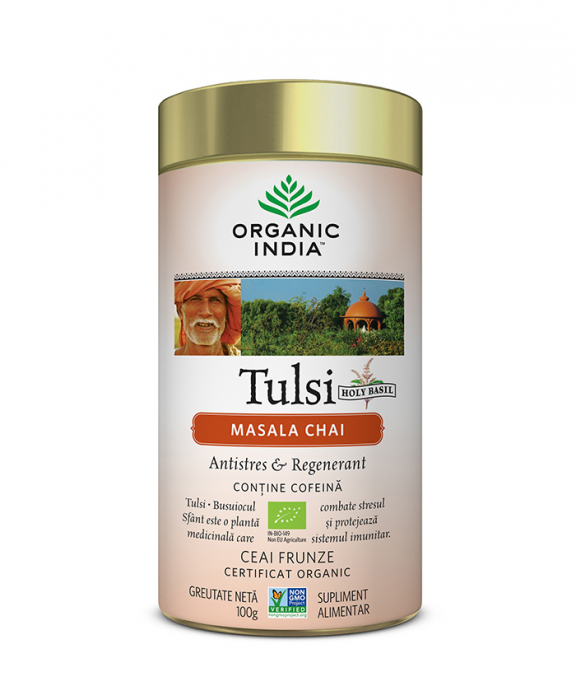 Ceai Tulsi Masala Chai - Antistres si Regenerant 100g Organic India  [1]