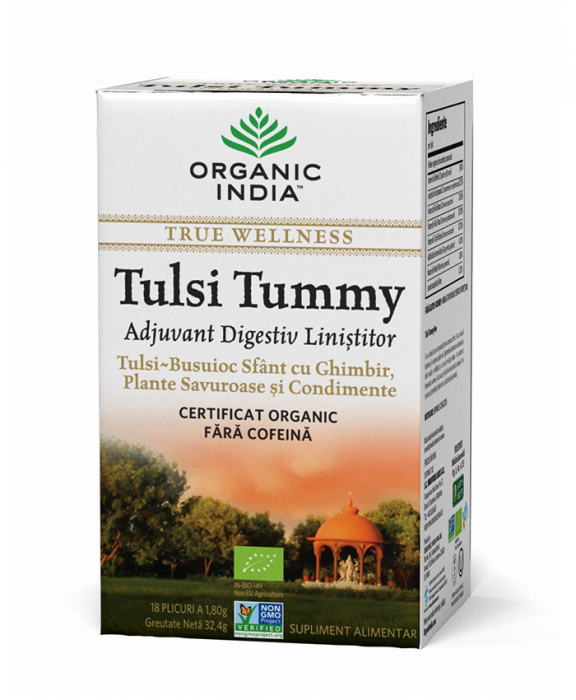Ceai Tulsi Tummy - Digestiv cu Plante Linistitoare si Condimente 18 dz Organic India [3]