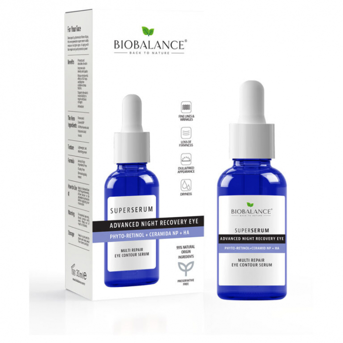 Super Serum contur ochi pentru noapte, cu Fito-Retinol+Ceramide+Acid Hialuronic, antirid si intensiv reparator 20 ml Bio Balance [2]